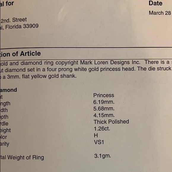 Beautiful Princess Cut Diamond Ring ......$7,000 - Picture 3 of 6